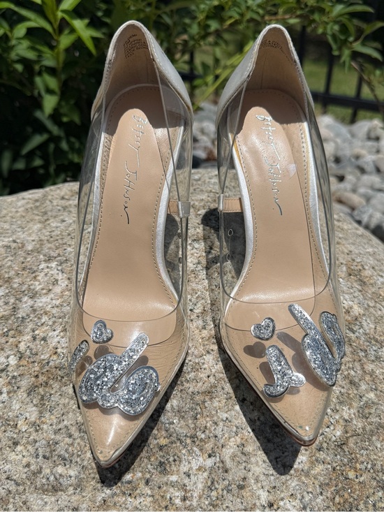 Betsey Johnson Shoes - Betsey Johnson I Do Heels Clear PVC Bridal Pumps Wedding Bachelorette Bride 7.5